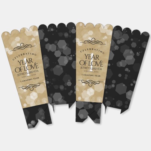 Elegant 1st Paper Wedding Jubileum Celebration Bedankdoosjes (Ongevouwen)