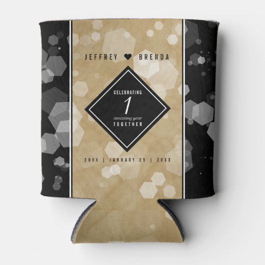 Elegant 1st Paper Wedding Jubileum Celebration Blikjeskoeler (Voorkant)