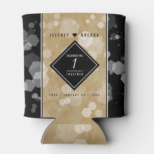 Elegant 1st Paper Wedding Jubileum Celebration Blikjeskoeler (Achterkant)