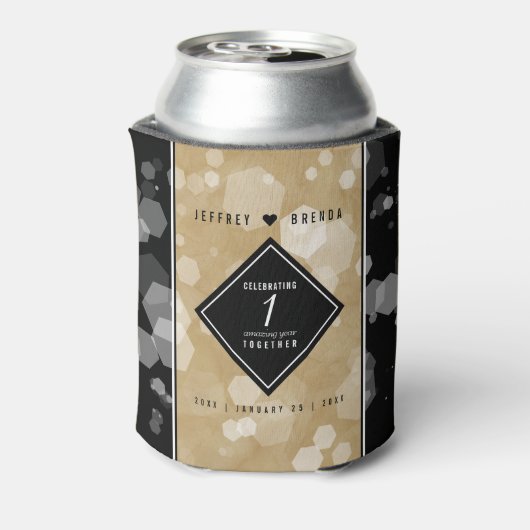 Elegant 1st Paper Wedding Jubileum Celebration Blikjeskoeler (Blikje Achterkant)