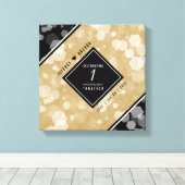 Elegant 1st Paper Wedding Jubileum Celebration Canvas Afdruk (Insitu (Houten vloer))