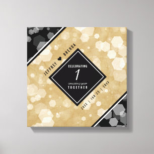 Elegant 1st Paper Wedding Jubileum Celebration Canvas Afdruk