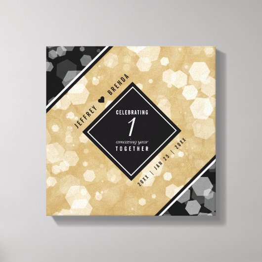 Elegant 1st Paper Wedding Jubileum Celebration Canvas Afdruk (Voorkant)
