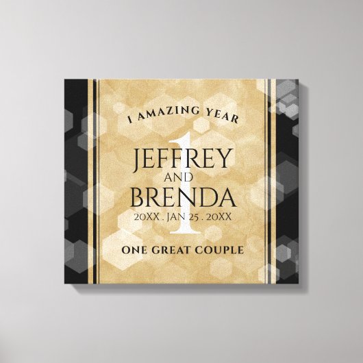 Elegant 1st Paper Wedding Jubileum Celebration Canvas Afdruk (Voorkant)