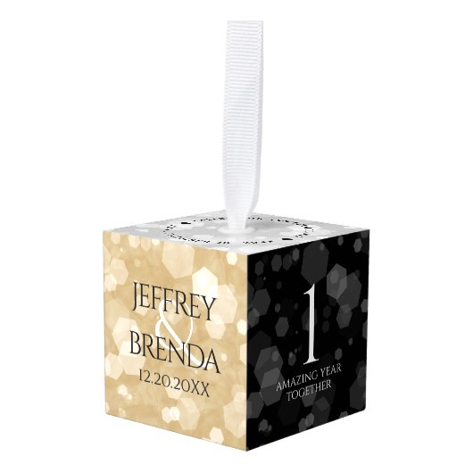 Elegant 1st Paper Wedding Jubileum Celebration Decoratie (Voorkant hoekig)