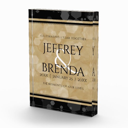 Elegant 1st Paper Wedding Jubileum Celebration Fotoblokken (Rechts)