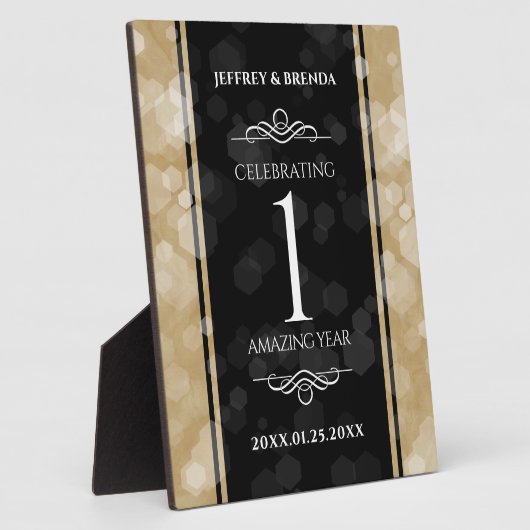 Elegant 1st Paper Wedding Jubileum Celebration Fotoplaat (Zijkant)