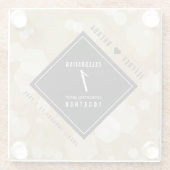 Elegant 1st Paper Wedding Jubileum Celebration Glazen Onderzetter (Achterkant)