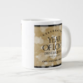 Elegant 1st Paper Wedding Jubileum Celebration Grote Koffiekop (Voorkant rechts)