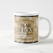 Elegant 1st Paper Wedding Jubileum Celebration Grote Koffiekop (Rechts)