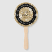 Elegant 1st Paper Wedding Jubileum Celebration Handwaaier (Voorkant)