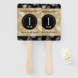 Elegant 1st Paper Wedding Jubileum Celebration Handwaaier