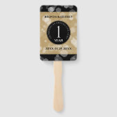 Elegant 1st Paper Wedding Jubileum Celebration Handwaaier (Achterkant)