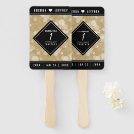 Elegant 1st Paper Wedding Jubileum Celebration Handwaaier