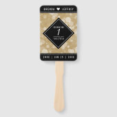 Elegant 1st Paper Wedding Jubileum Celebration Handwaaier (Voorkant)
