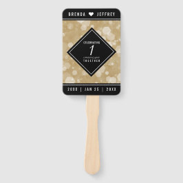 Elegant 1st Paper Wedding Jubileum Celebration Handwaaier