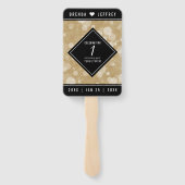 Elegant 1st Paper Wedding Jubileum Celebration Handwaaier (Achterkant)