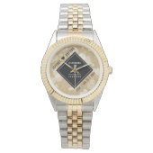 Elegant 1st Paper Wedding Jubileum Celebration Horloge (Voorkant)