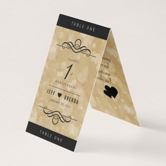 Elegant 1st Paper Wedding Jubileum Celebration Kaart (Voorkant)