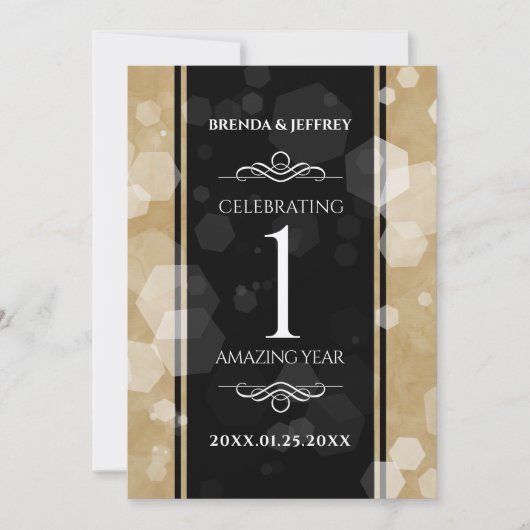 Elegant 1st Paper Wedding Jubileum Celebration Kaart (Voorkant)