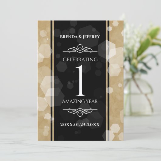 Elegant 1st Paper Wedding Jubileum Celebration Kaart (Staand voorkant)