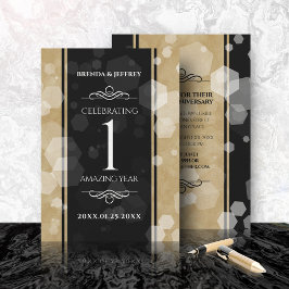 Elegant 1st Paper Wedding Jubileum Celebration Kaart