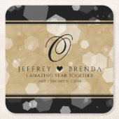 Elegant 1st Paper Wedding Jubileum Celebration Kartonnen Onderzetters (Voorkant)