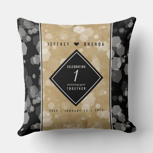 Elegant 1st Paper Wedding Jubileum Celebration Kussen (Achterkant)