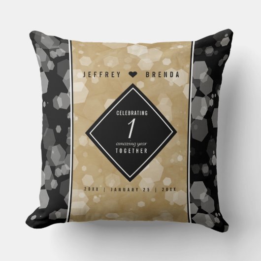 Elegant 1st Paper Wedding Jubileum Celebration Kussen (Voorkant)