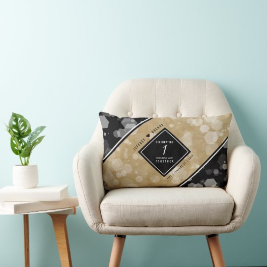 Elegant 1st Paper Wedding Jubileum Celebration Kussen (Stoel)