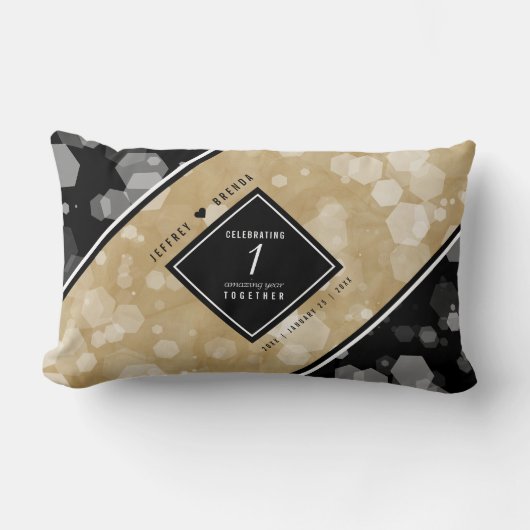 Elegant 1st Paper Wedding Jubileum Celebration Kussen (Voorkant)