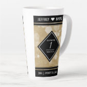 Elegant 1st Paper Wedding Jubileum Celebration Latte Mok (Rechterhoek)