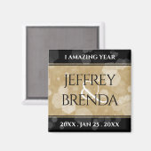 Elegant 1st Paper Wedding Jubileum Celebration Magneet (Voorkant / Achterkant)