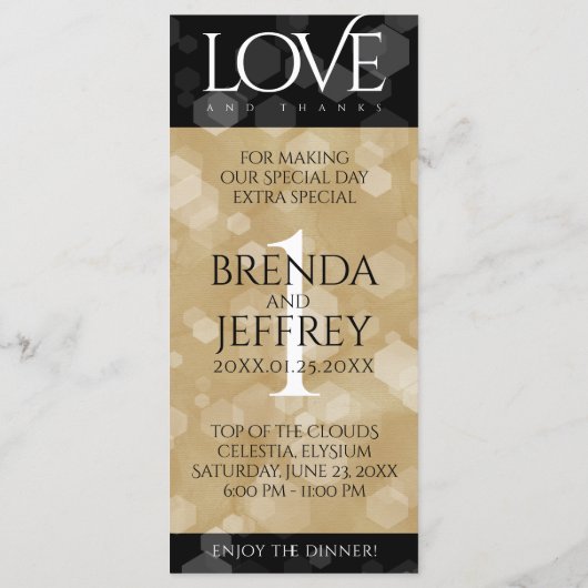 Elegant 1st Paper Wedding Jubileum Celebration Menu (Achterkant)