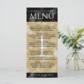 Elegant 1st Paper Wedding Jubileum Celebration Menu (Staand voorkant)