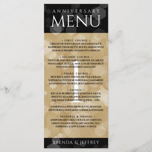 Elegant 1st Paper Wedding Jubileum Celebration Menu (Voorkant)