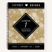Elegant 1st Paper Wedding Jubileum Celebration Notitieboek (Voorkant)