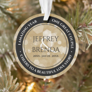 Elegant 1st Paper Wedding Jubileum Celebration Ornament