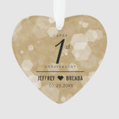 Elegant 1st Paper Wedding Jubileum Celebration Ornament (voorkant)