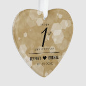 Elegant 1st Paper Wedding Jubileum Celebration Ornament (voorkant)