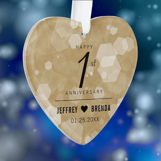 Elegant 1st Paper Wedding Jubileum Celebration Ornament
