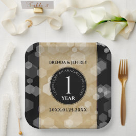 Elegant 1st Paper Wedding Jubileum Celebration Papieren Bordje