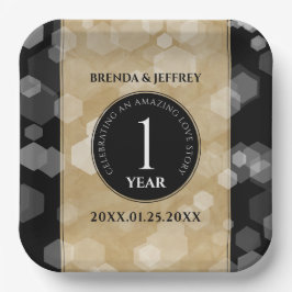 Elegant 1st Paper Wedding Jubileum Celebration Papieren Bordje