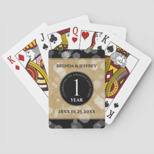 Elegant 1st Paper Wedding Jubileum Celebration Pokerkaarten