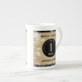 Elegant 1st Paper Wedding Jubileum Celebration Porselein Kop (Voorkant rechts)