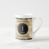 Elegant 1st Paper Wedding Jubileum Celebration Porselein Kop (Rechts)