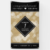 Elegant 1st Paper Wedding Jubileum Celebration Spandoek (Verticaal)