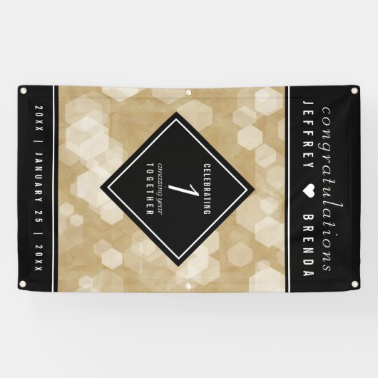 Elegant 1st Paper Wedding Jubileum Celebration Spandoek (Horizontaal)