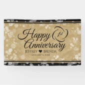 Elegant 1st Paper Wedding Jubileum Celebration Spandoek (Horizontaal)