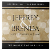 Elegant 1st Paper Wedding Jubileum Celebration Tegeltje (Voorkant)